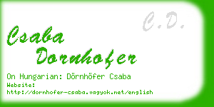 csaba dornhofer business card