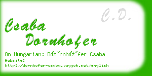 csaba dornhofer business card